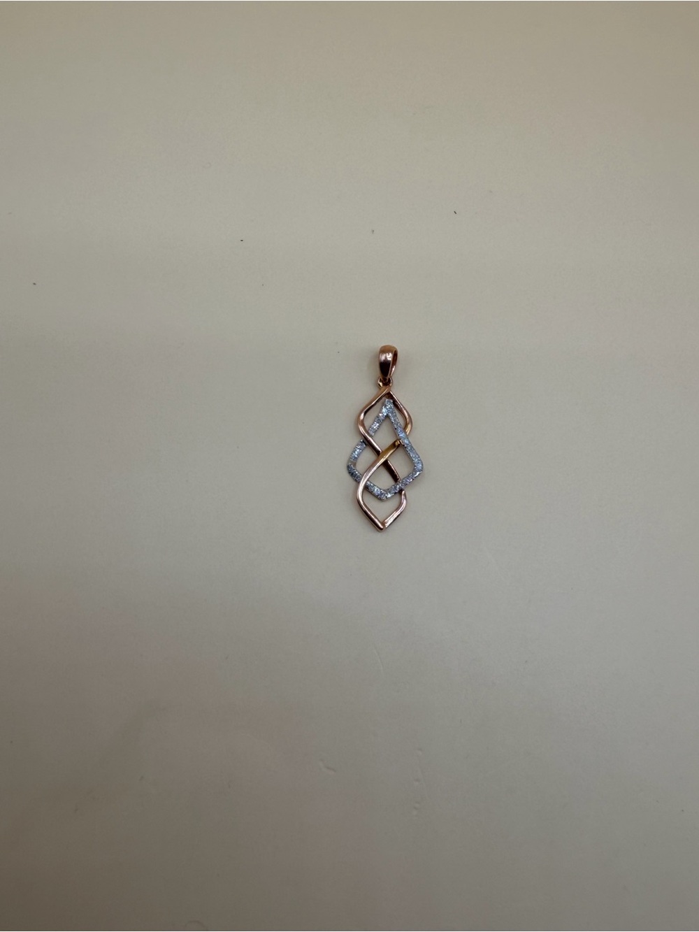 10k Rose Gold .10 Ctw Diamond Pendant.